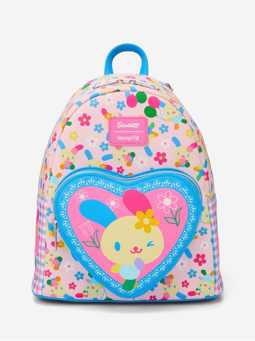New Loungefly Sanrio usahana Heart Plaid Floral Mini Backpack